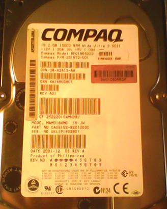 Hard Disk COMPAQ 18.2 GB SCSI 15000 RPM
