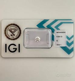 diamante naturale 0.5 ct - E - VVS1 - 3x Excellent