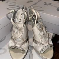 Scarpe satin raso avorio nuovo