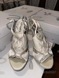 Scarpe satin raso avorio nuovo