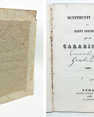 SENTIMENTI MORALI E BREVI ISTRUZIONI CARABINIERE
