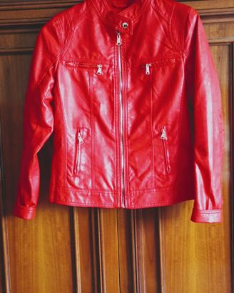 Giacca similpelle rosso