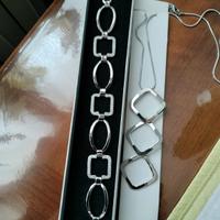 bracciale e collana in metallo anallergico 