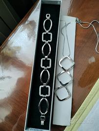 bracciale e collana in metallo anallergico 