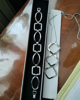 bracciale e collana in metallo anallergico 