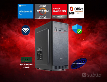 PC Desktop Ryzen PRO 4350G 16GB RAM Win11 NVMe HDD