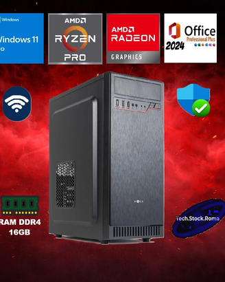 PC Desktop Ryzen PRO 4350G 16GB RAM Win11 NVMe HDD
