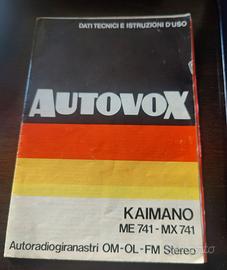 Istruzioni e schema Autoradio autovox Kaimano 741