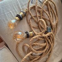 lampade vintage con 5 metri cavo juta
