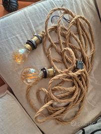 lampade vintage con 5 metri cavo juta