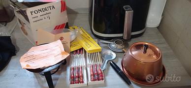 Set per fonduta vintage in rame 
