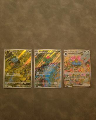 Trio Bulbasaur, Ivysaur, Venusaur ex 151 Mint