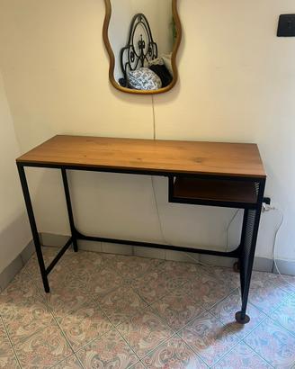 Scrivania industriale legno e metallo