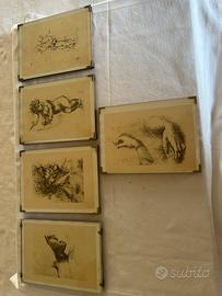 Set 5 Quadretti Bozzetti d'Arte