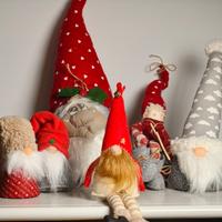 Set 6 Gnomi Natale in Stoffa Decorazioni casa