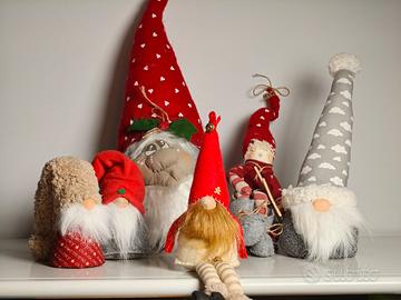 Set 6 Gnomi Natale in Stoffa Decorazioni casa