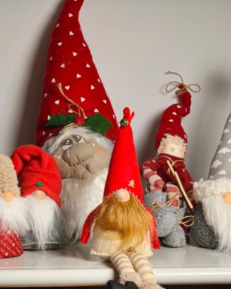 Set 6 Gnomi Natale in Stoffa Decorazioni casa