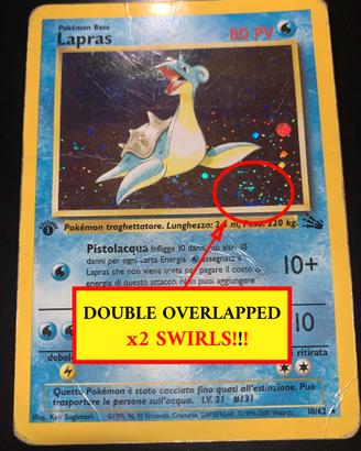 Lapras 1a Edizione Holo x2 Double Swirls FO 10/62