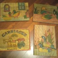 Quadretti in legno Incisi e dipinti a mano