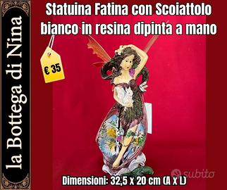 Statuina Fatina con Scoiattolo bianco