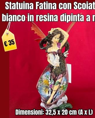 Statuina Fatina con Scoiattolo bianco