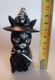 Statuetta del Gatto nero Purrah con cappello da st
