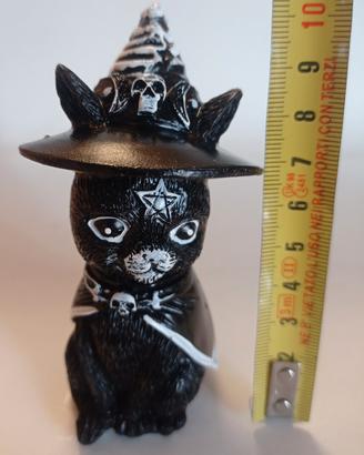 Statuetta del Gatto nero Purrah con cappello da st