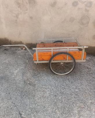 Carretto Rimorchio Bici a Mano - Carriola Legno