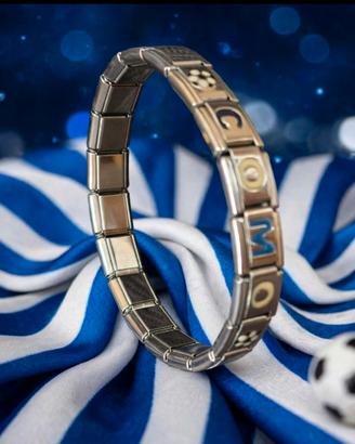 Como 1907  bracciale acciaio calcio