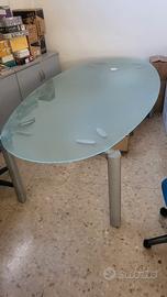 Tavolo riunioni in Vetro Smerigliato 