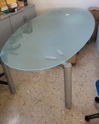 Tavolo riunioni in Vetro Smerigliato 