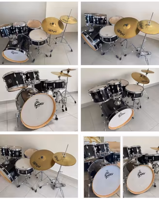 Batteria Gretsch Energy Black 22" 5 pezzi + Piatti