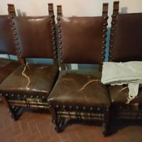 8 sedie in noce massello 