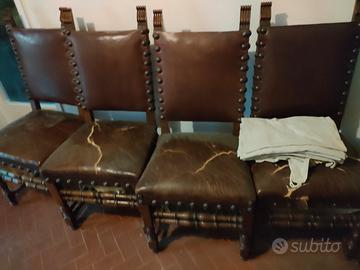 8 sedie in noce massello 