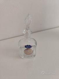 Ampolla porta profumo in vetro ed argento 925
