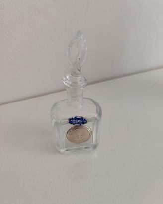 Ampolla porta profumo in vetro ed argento 925