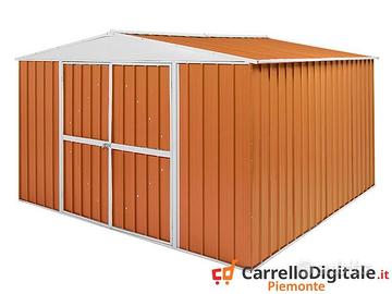 casetta giardino box lamiera 360x345 legno chiaro