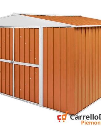 casetta giardino box lamiera 360x345 legno chiaro