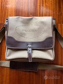 Prada Messenger Bag Jacquard Beige & Pelle Vintage