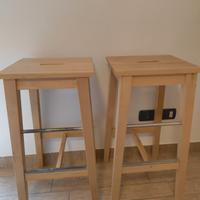 2 sgabelli alti legno 
