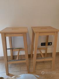 2 sgabelli alti legno 