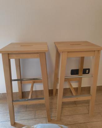 2 sgabelli alti legno 