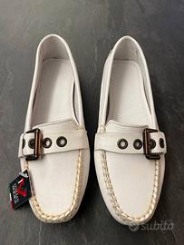 Mocassini donna bianchi in vera pelle nuovi - Frau