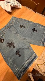 Jeans Chrome Hearts con croci nere Novara