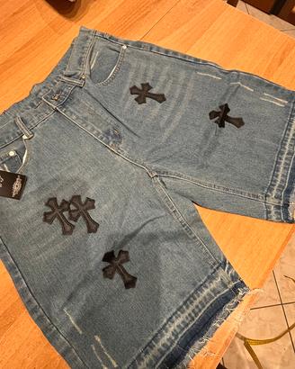 Jeans Chrome Hearts con croci nere Novara