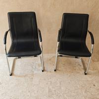 Coppia di Sedie in pelle da ufficio