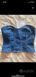 Top maglietta corpetto jeans nuovo