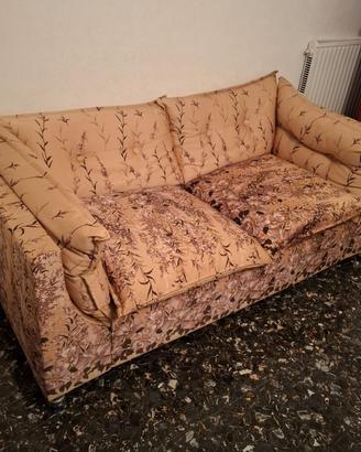 Divano letto 2 posti con poltrona e pouf