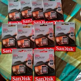 10 Schede SDHC sandisk 16GB