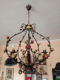 Lampadario D'epoca Ferro Battuto